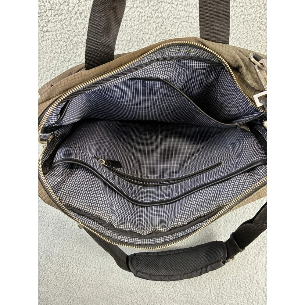 Jack Spade Briefcase Messenger Bag Mens Olive Green Nylon Laptop Commuter Work